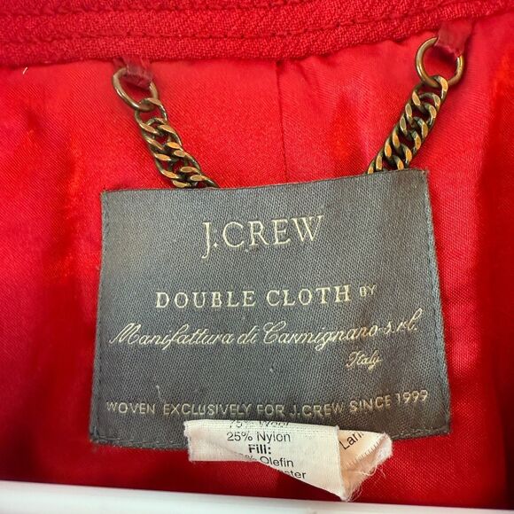 J.CREW Double Cloth Manifattura di Carmignano Italian Wool Pea Coat Red Size 10T - Picture 3 of 13